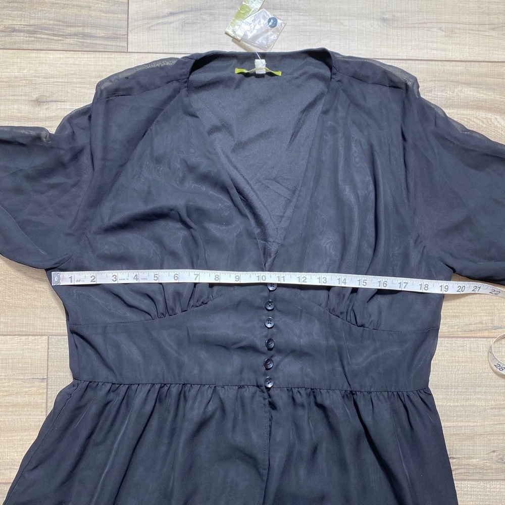 Gianni Bini Womens Open Front Kara Dress Size XL‎ Black Semi-Sheer Lined - Picture 2 of 13